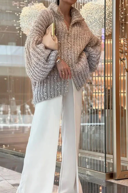 Chanel-Style Sequin Knit Cardigan - Image 4