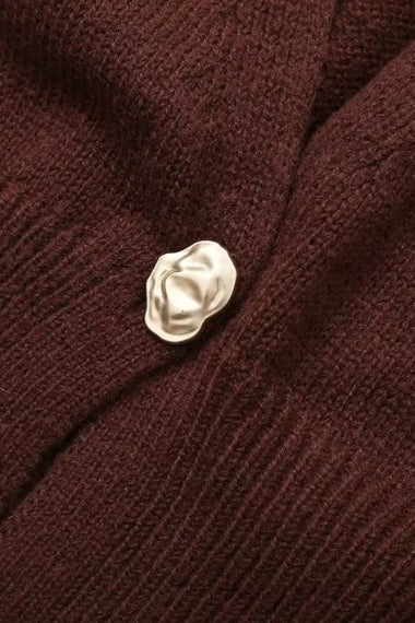 V-Neck Buttoned Knit Cardigan - Image 6