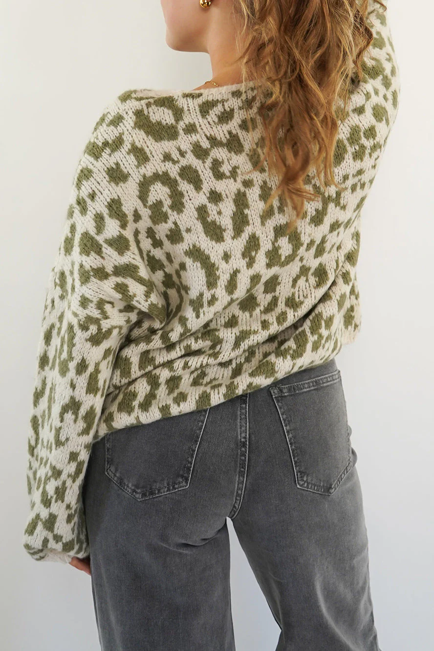 Leopard Print Tie-Front Knit Cardigan - Image 6