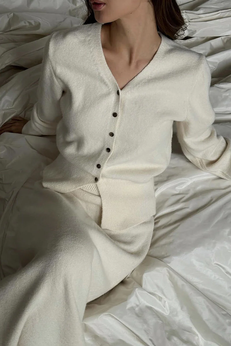 Loose Knit Set with Button Cardigan - Image 4