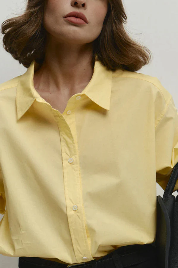 Yellow Cotton Button-Up  Blouse - Image 4