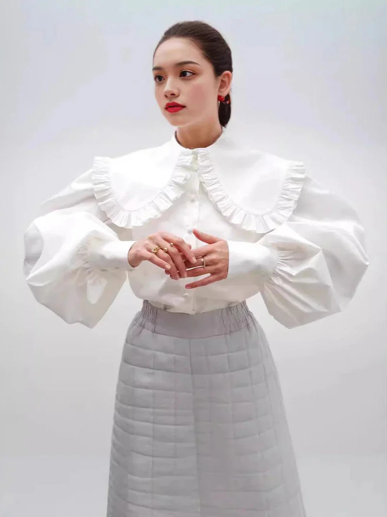 Loose Cotton Babydoll Blouse - Image 2