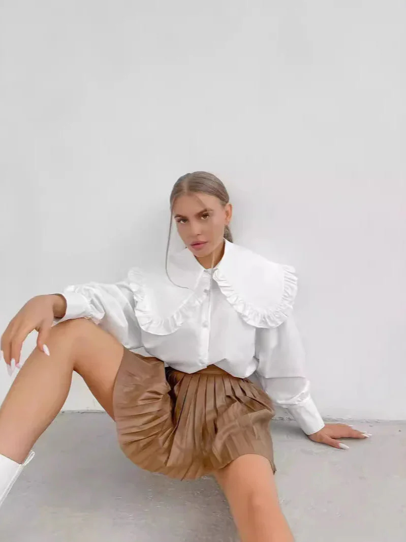 Loose Cotton Babydoll Blouse - Image 3