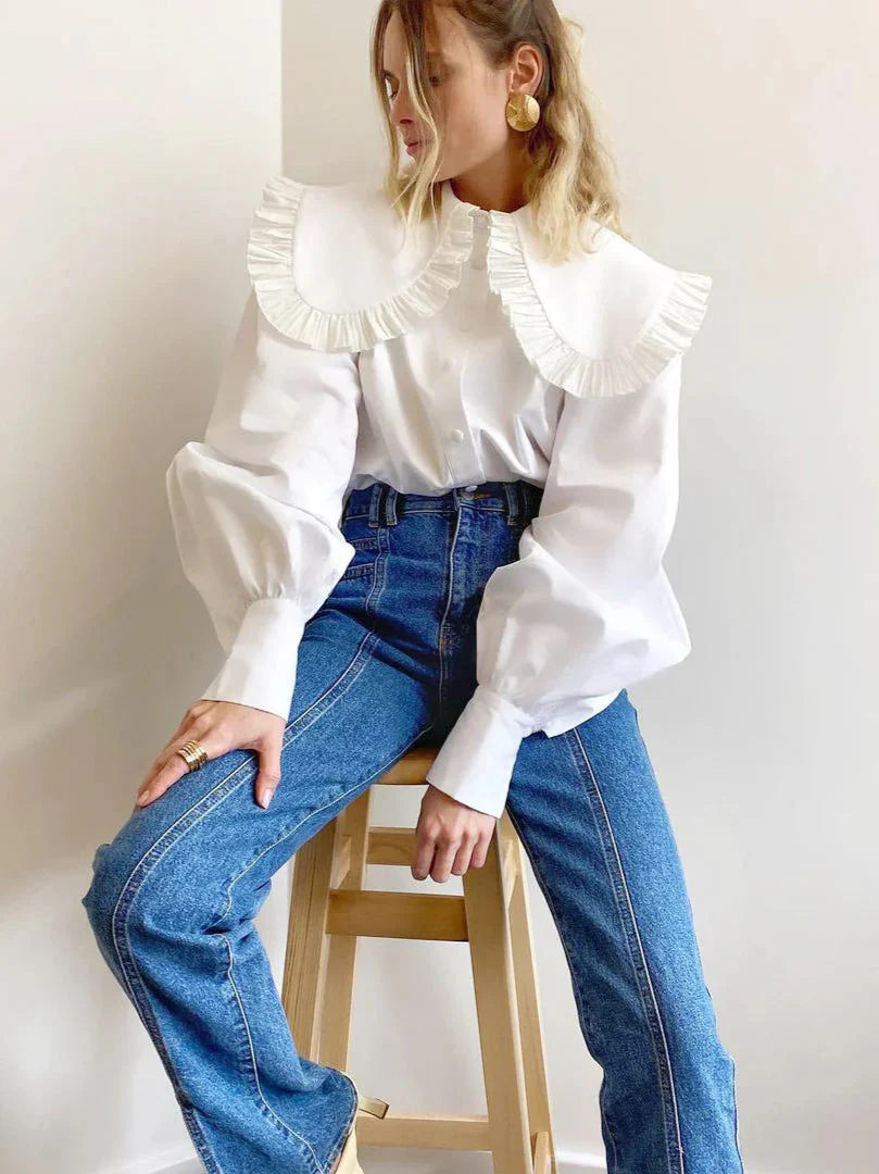 Loose Cotton Babydoll Blouse - Image 4