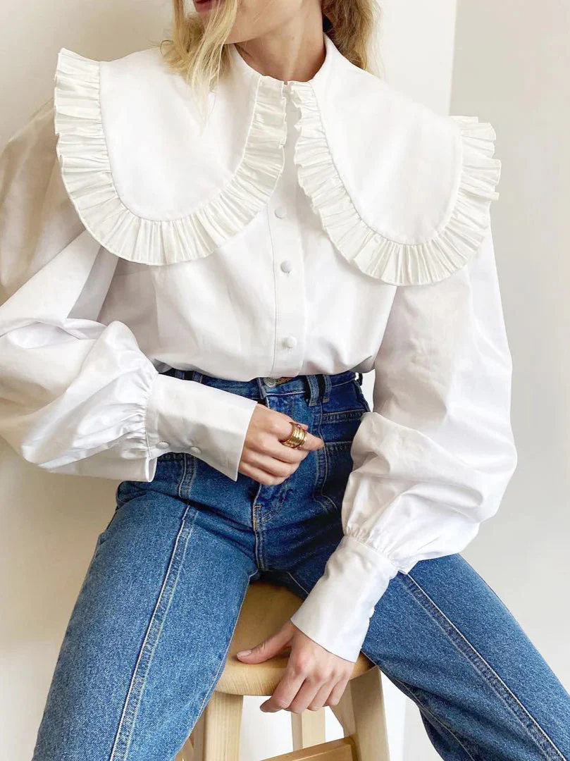 Loose Cotton Babydoll Blouse - Image 5