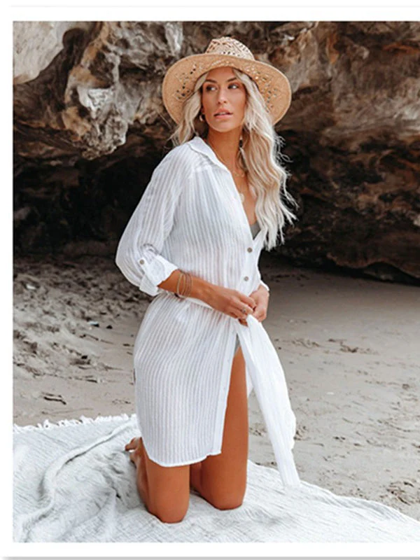 Textured Beach Cover Up Blouse - Image 12