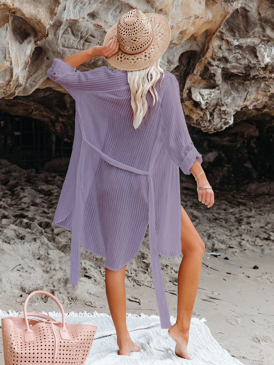 Textured Beach Cover Up Blouse - Image 18