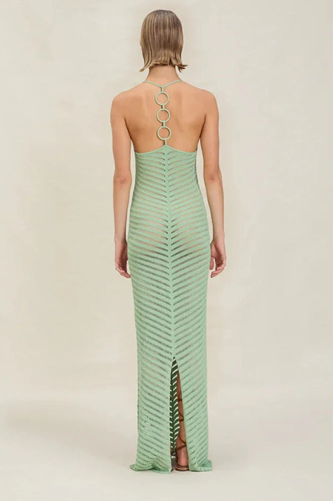 Knit Hollow Bodycon High Waist Boho Dress - Image 4