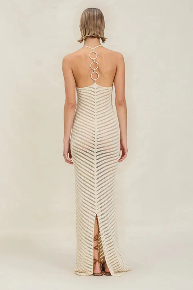Knit Hollow Bodycon High Waist Boho Dress - Image 6