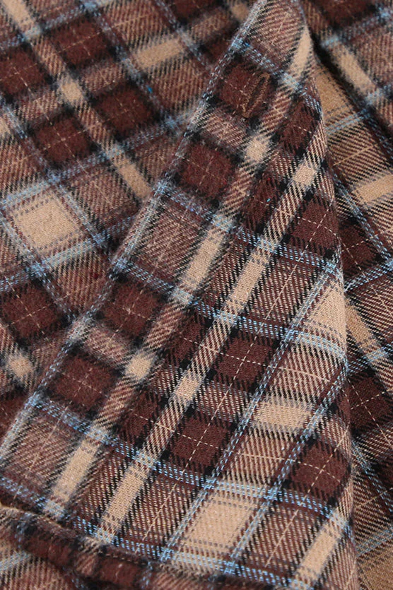 Vintage Plaid Longline Loose Fit Blouse - Image 6