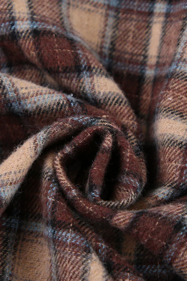 Vintage Plaid Longline Loose Fit Blouse - Image 7