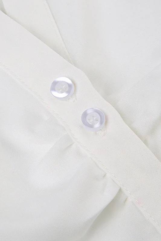 Fitted Button-Down Ruched Blouse - Image 3