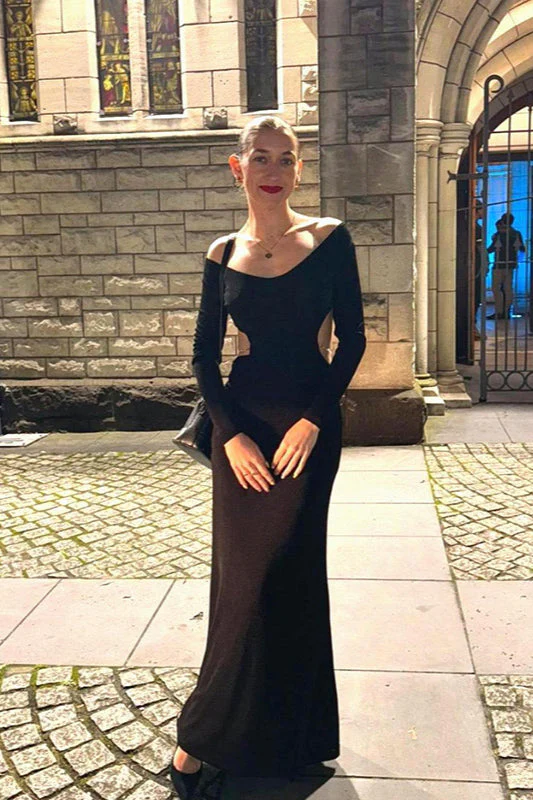 Backless Chain Long Sleeve Split Party Dress - Image 8