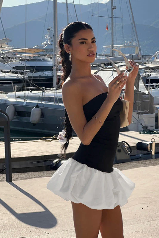 Fall Chic Elegant Strapless Peplum Mini Party Dress - Image 10