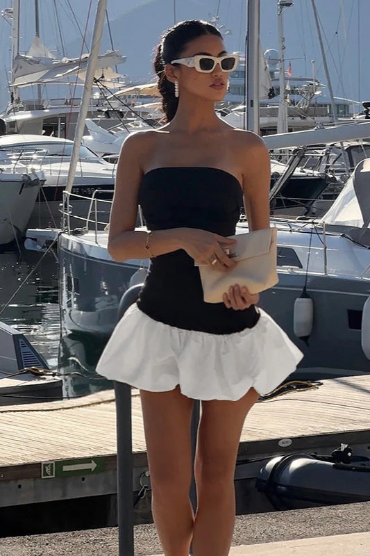 Fall Chic Elegant Strapless Peplum Mini Party Dress - Image 12