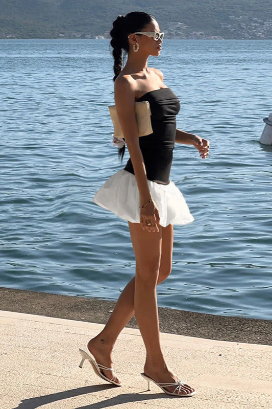 Fall Chic Elegant Strapless Peplum Mini Party Dress - Image 9