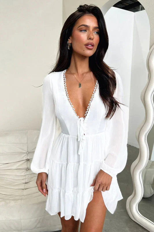 V-Neck Lace-Up Slim Fit Bodycon Party Dress - Image 13
