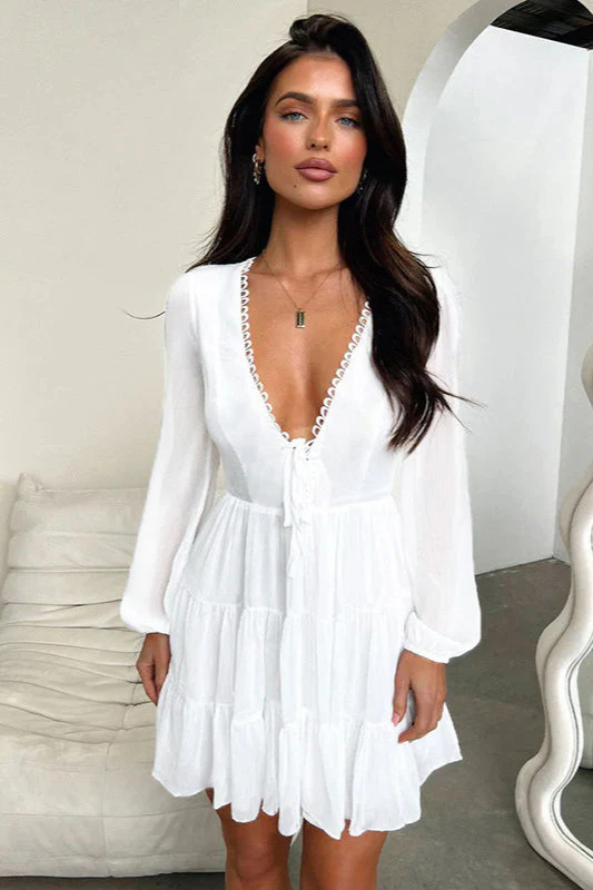 V-Neck Lace-Up Slim Fit Bodycon Party Dress - Image 14
