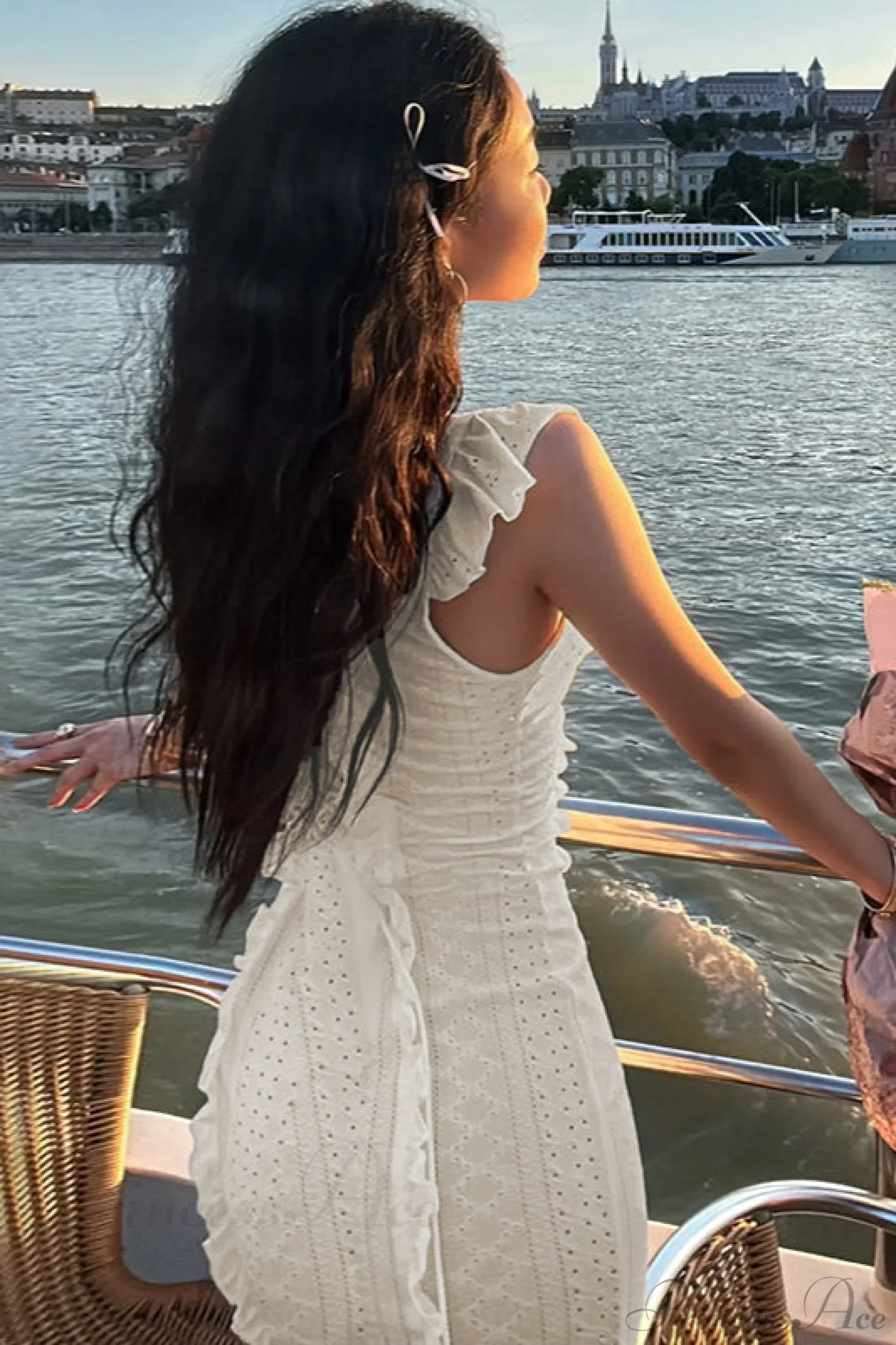 Vintage Lace Off-Shoulder Strap Party Dress - Image 12