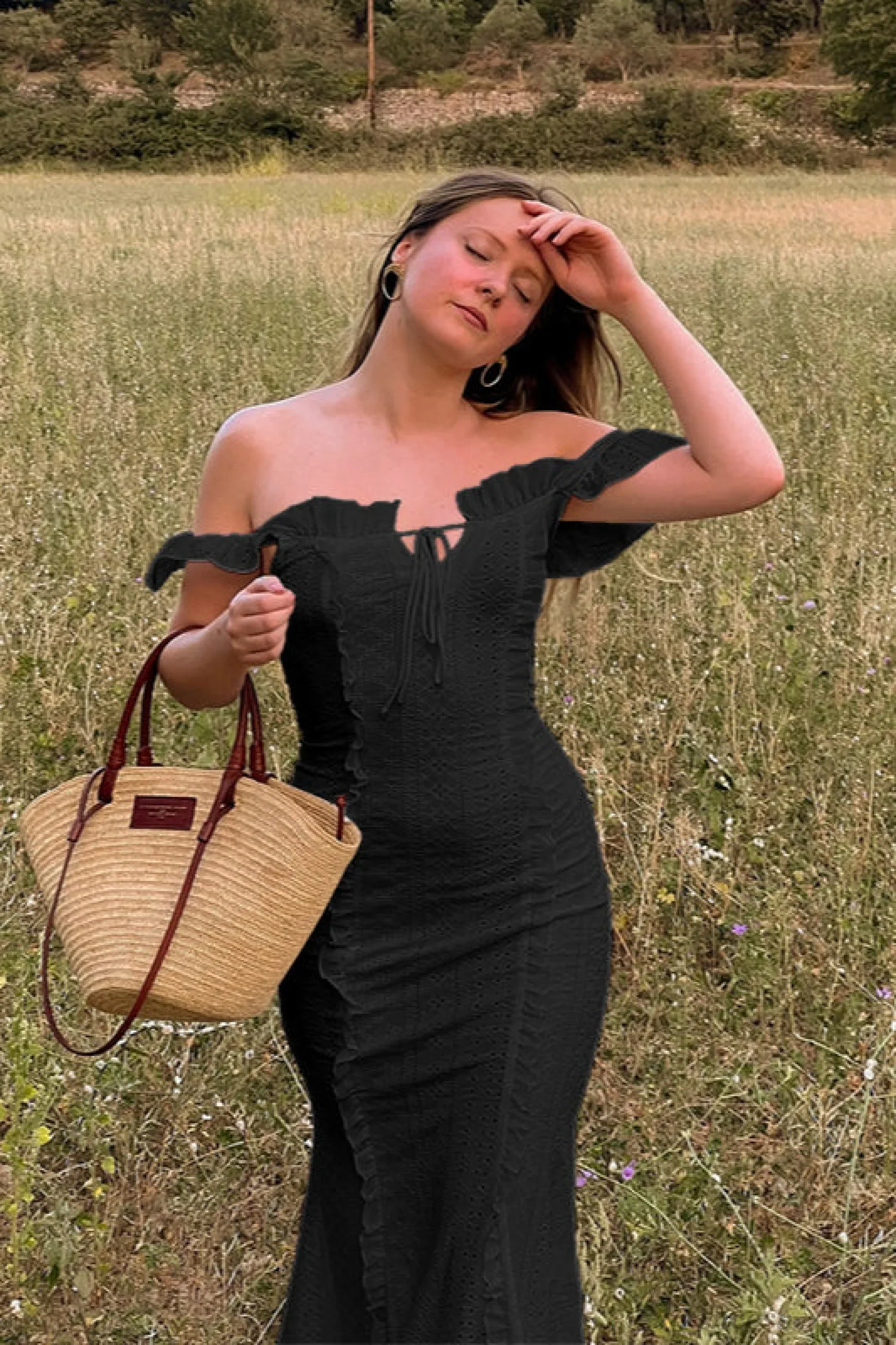 Vintage Lace Off-Shoulder Strap Party Dress - Image 13