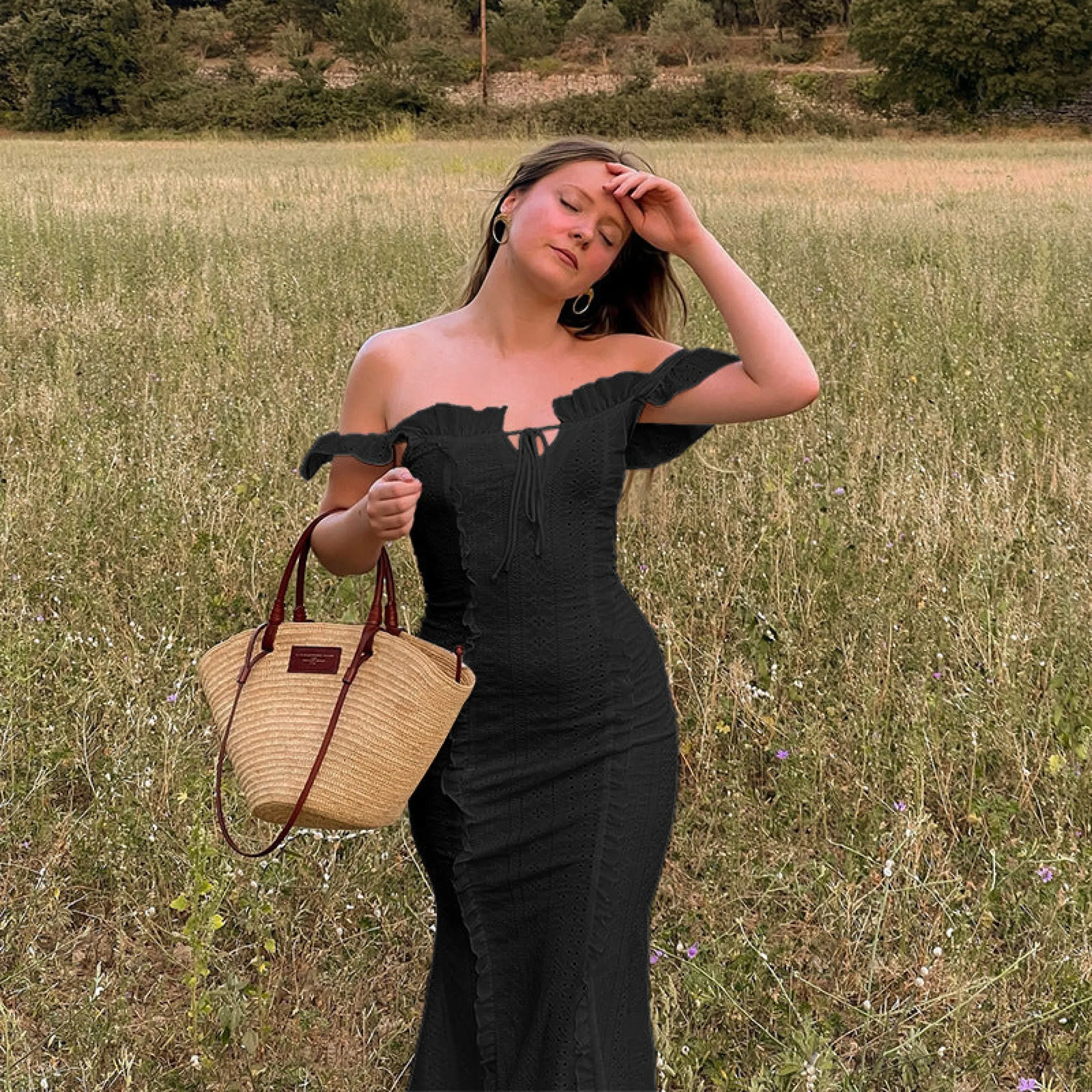 Vintage Lace Off-Shoulder Strap Party Dress - Image 7