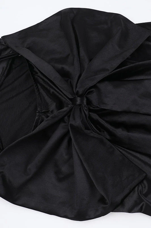 Satin Bowknot Strap Party Dress - Image 3