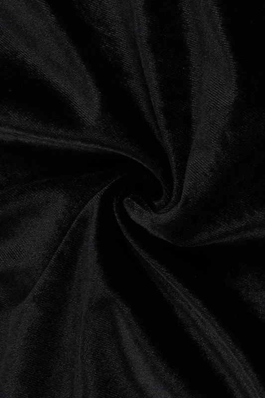 Velvet Pleated Hem Long Sleeve Party Dress - Image 2
