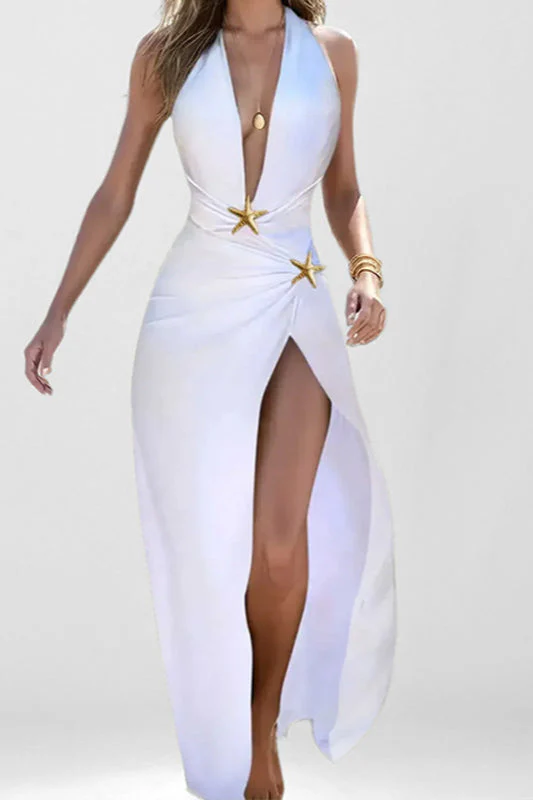 Fashionable V-Neck Split Loose Party Dress - Image 5