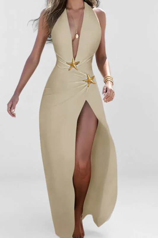 Fashionable V-Neck Split Loose Party Dress - Image 6