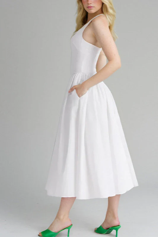 Halter Solid Bodycon Backless Party Dress - Image 4