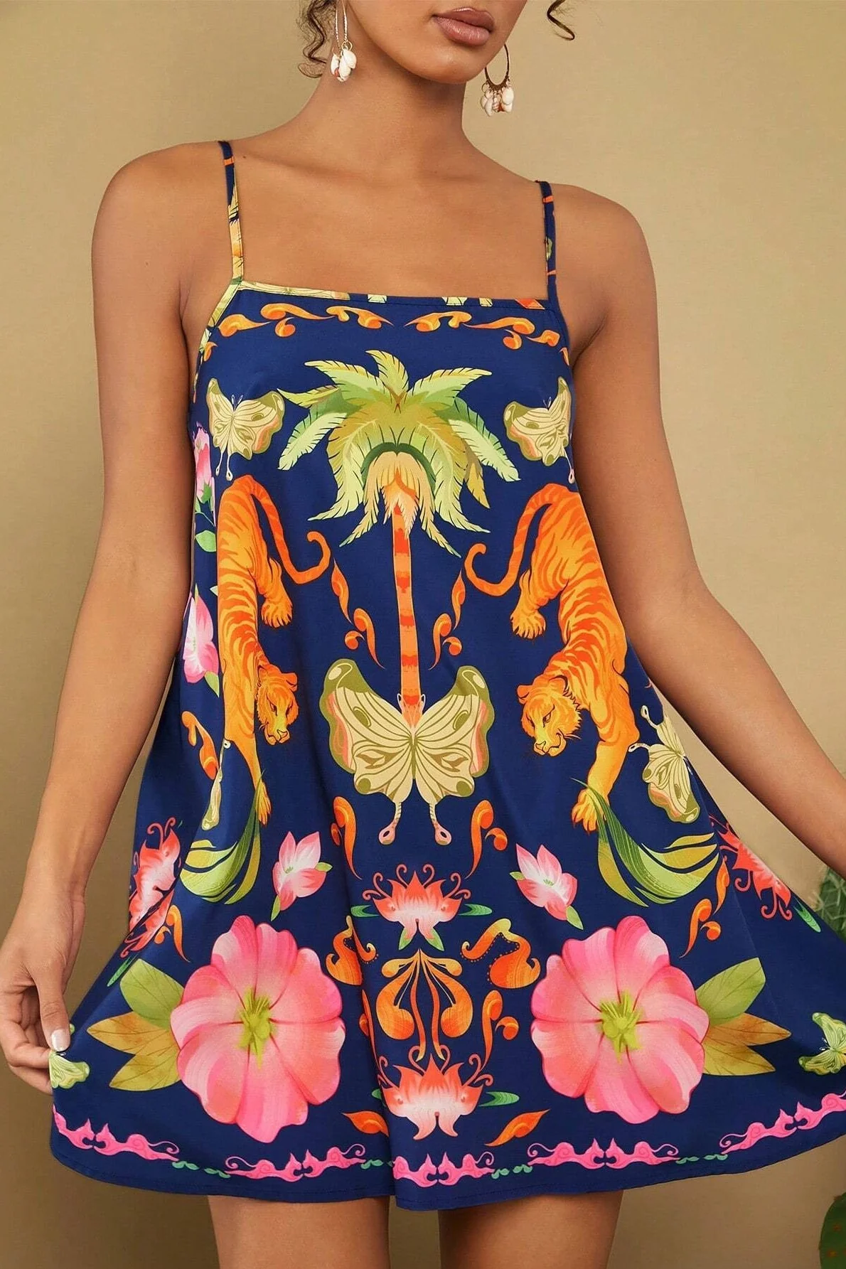 Bohemian Print Sleeveless Boho Dress - Image 3