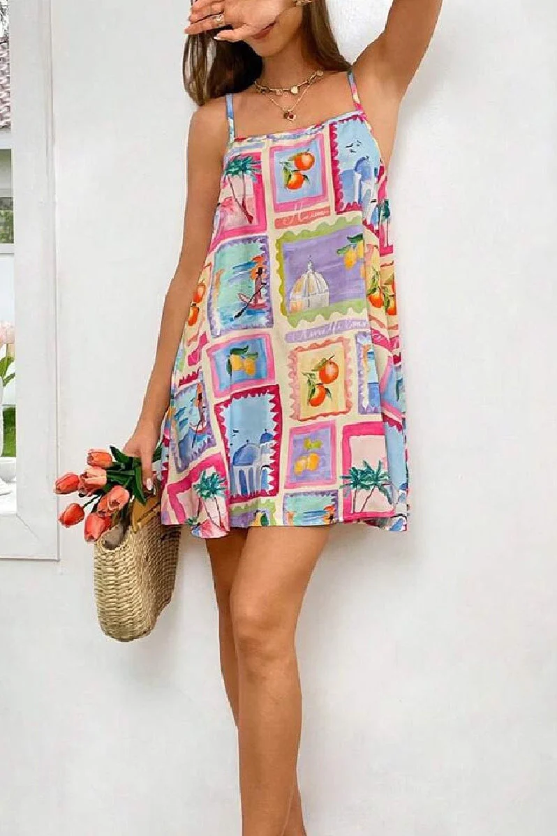 Bohemian Print Sleeveless Boho Dress - Image 4