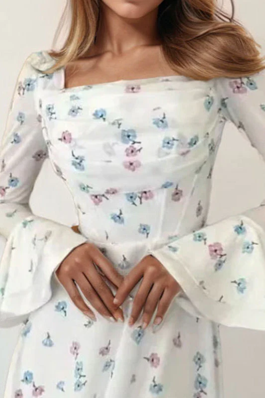 Off-Shoulder Waist-Cinched Solid Party Dress - Image 2