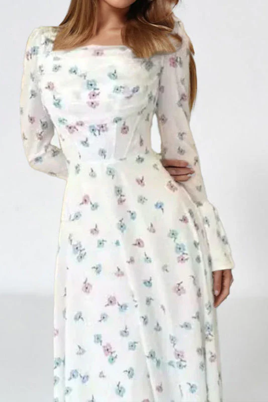 Off-Shoulder Waist-Cinched Solid Party Dress - Image 3