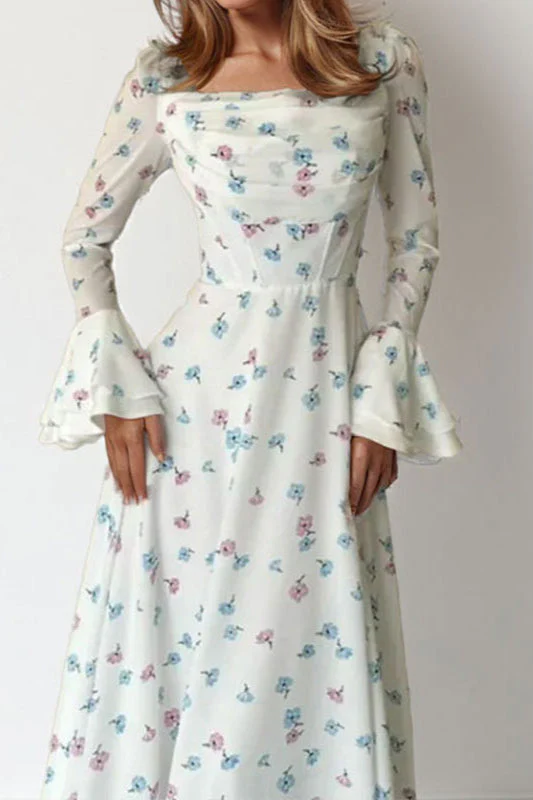 Off-Shoulder Waist-Cinched Solid Party Dress - Image 4