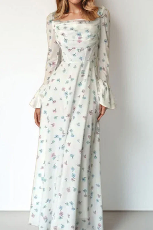 Off-Shoulder Waist-Cinched Solid Party Dress - Image 5