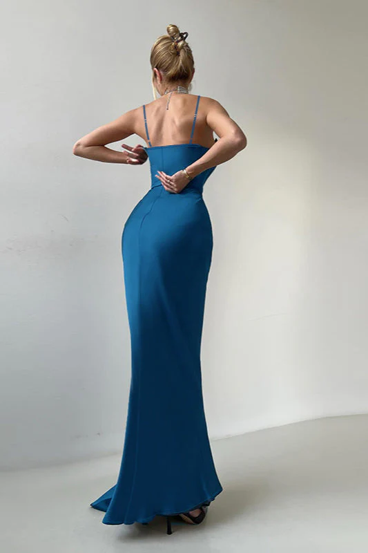 V-Neck Bow Tie Waist-Cinched Bodycon Party Dress - Image 6