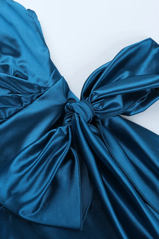 V-Neck Bow Tie Waist-Cinched Bodycon Party Dress - Image 7