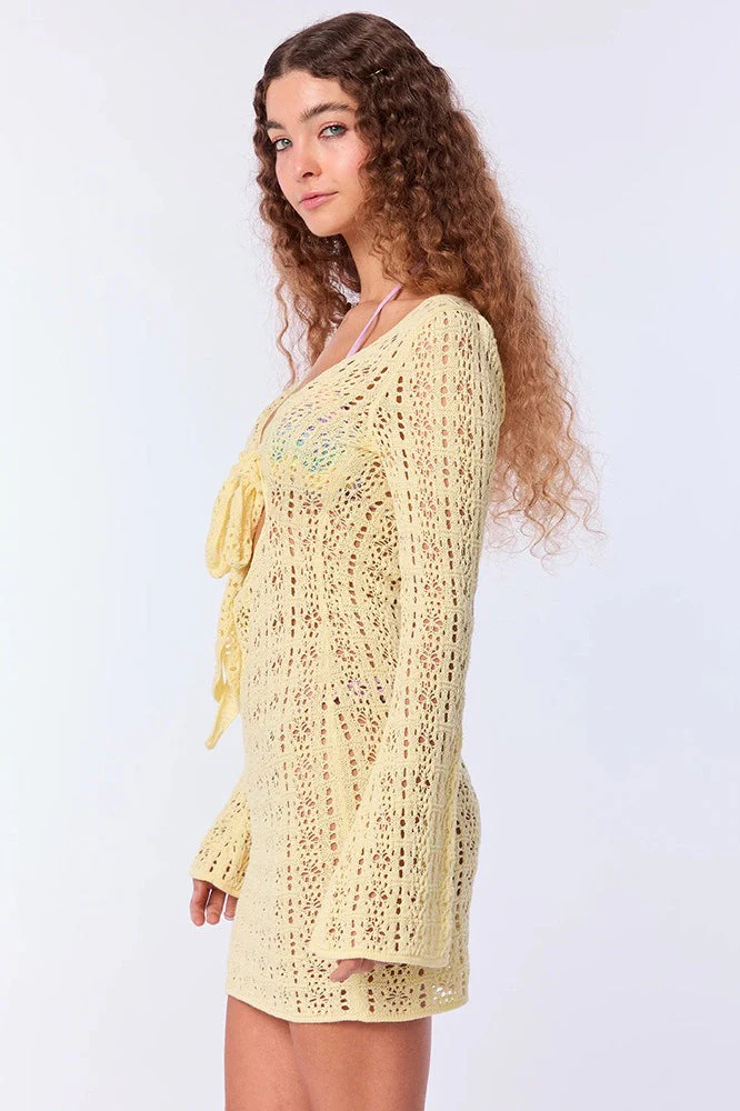 Sun Protection Hollow Tie Boho Dress - Image 5