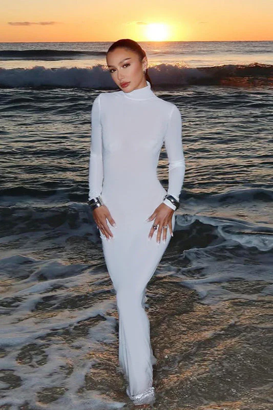 Backless Tie Bodycon Long Sleeve Party Dress - Image 3