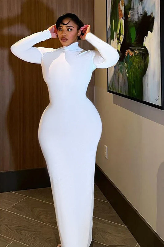 Backless Tie Bodycon Long Sleeve Party Dress - Image 5