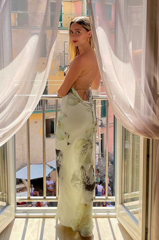 Floral Backless Vacation Cami Party Dress - Image 9