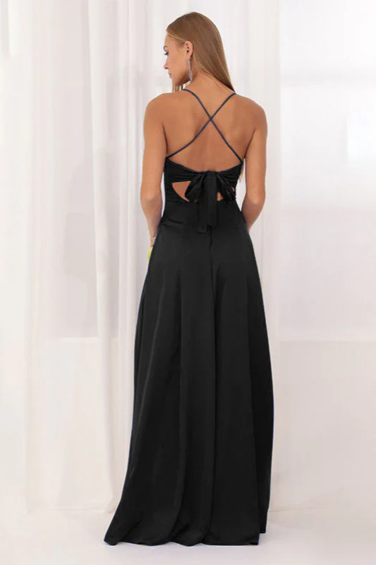 Satin Square Neck High Split Bodycon Party  Dress - Image 6