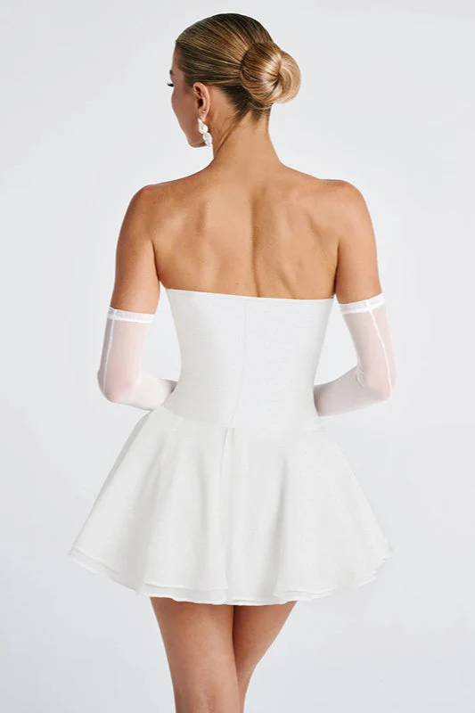 Cowl Neck Strapless Waist-Cinched Party Dress - Image 14