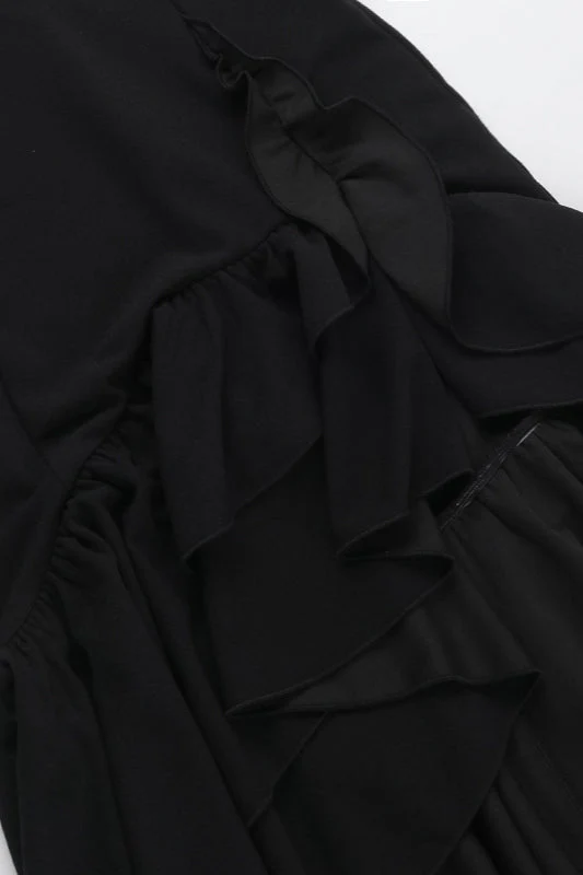 Halter Deep V Ruffled Bodycon Party Dress - Image 9