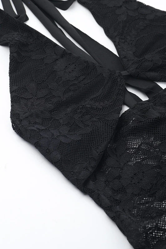 Halter Lace Cutout Bodycon Mini Party Dress - Image 3