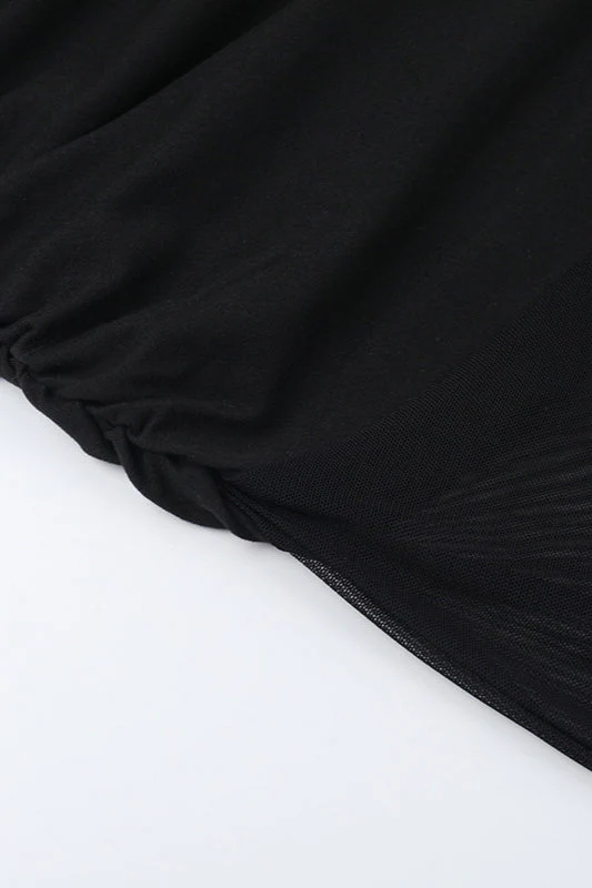 Mesh Panel Strapless Sheer Bodycon Party Dress - Image 2