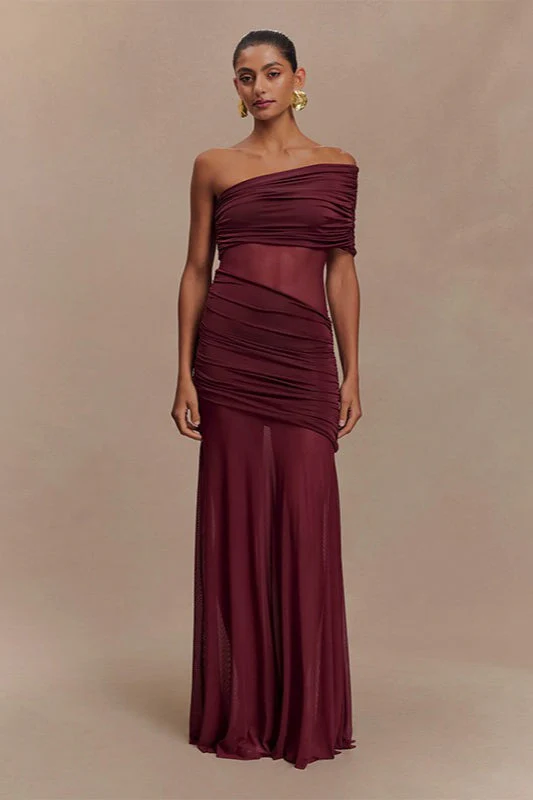 Mesh Panel Strapless Sheer Bodycon Party Dress - Image 6