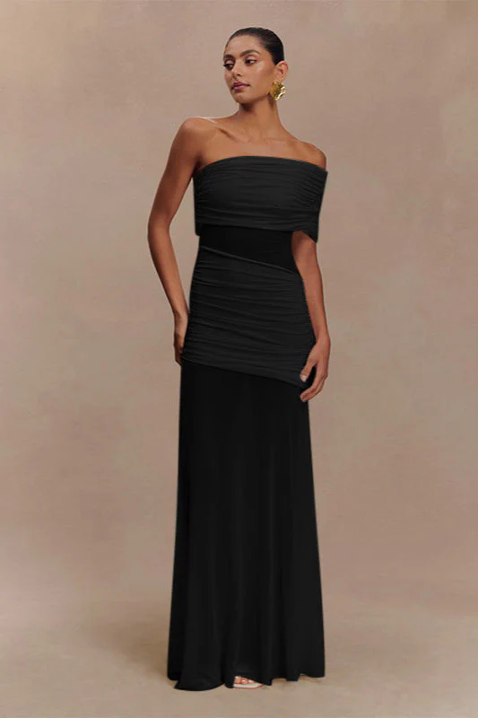 Mesh Panel Strapless Sheer Bodycon Party Dress - Image 8