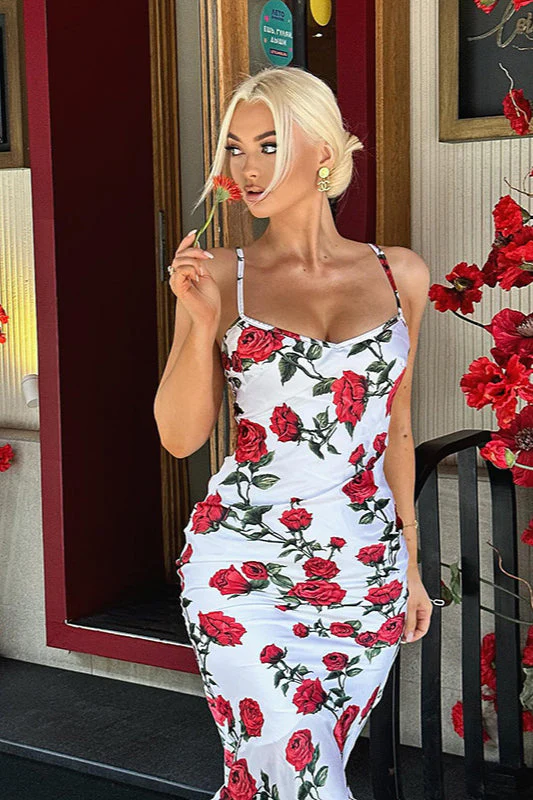 Square Neck Floral Cami Party Dress